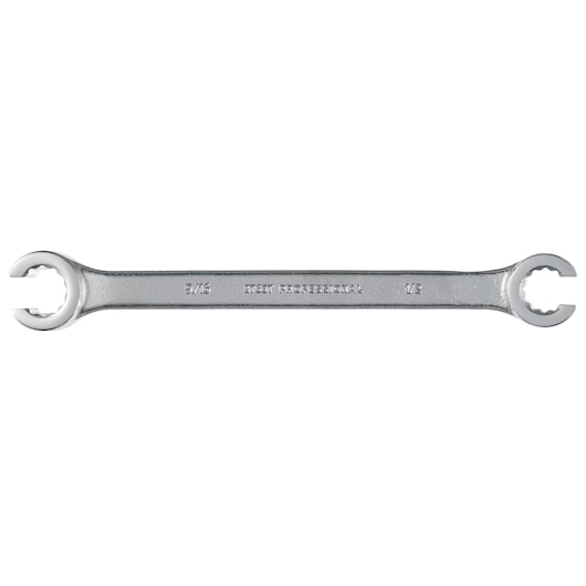 PROTO J3768T chrome double open-end flare nut wrench, professional finish, horizontal on white background.