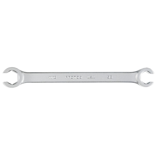 PROTO J3772 chrome double open-end flare nut wrench, straight view, on white background.