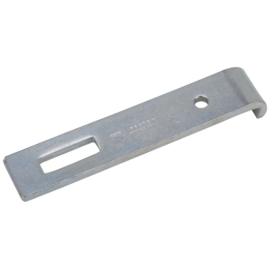 PROTO J4015 flat metal locking plate tool with rectangular slot and round hole, angled end, top view, white background.