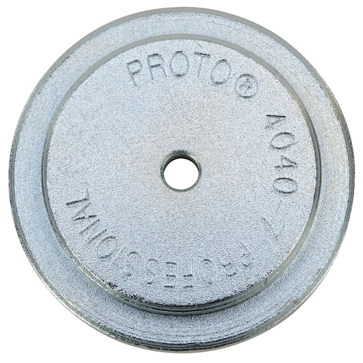 PROTO J4040-7 round silver replacement tool part with central hole, top view, textured metal finish.