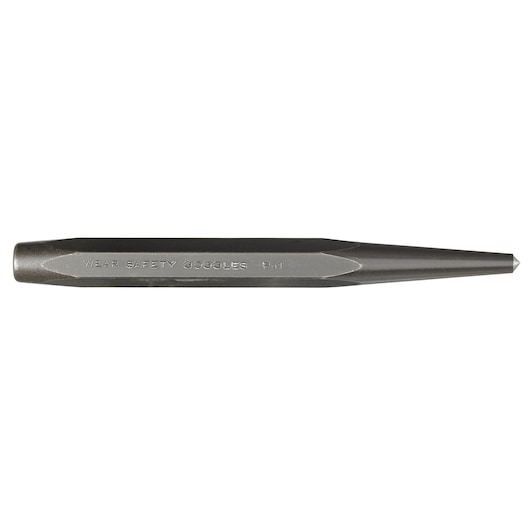 PROTO J411-2S2 steel center punch tool, hexagonal handle, side view, white background.