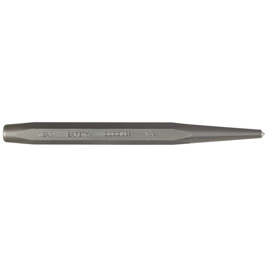 PROTO J413-8S2 steel center punch tool, cylindrical body, pointed tip, side view, white background.