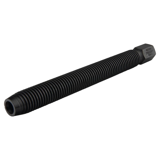 Photo of PROTO J4205S black threaded rod, metal, cylindrical, angled on white background, tool category.