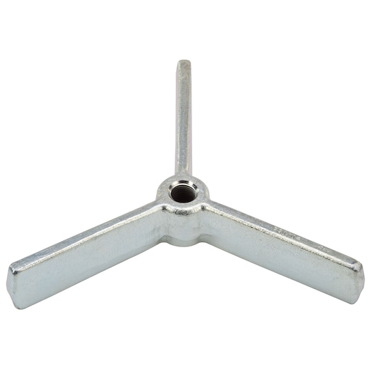 PROTO J4227CA metallic three-arm spanner handle, front angle, silver finish on white background.