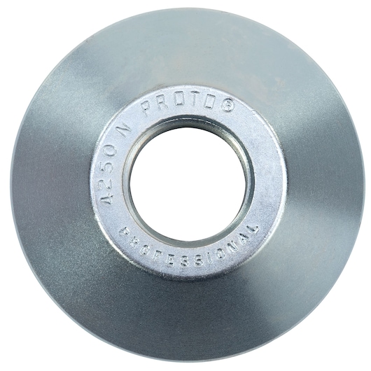 PROTO J4250N metal cup washer, silver finish, top view, white background.