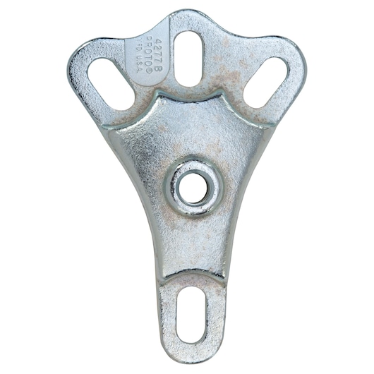 PROTO J4277B silver plated valve wheel wrench with multiple slotted openings, top view, white background.
