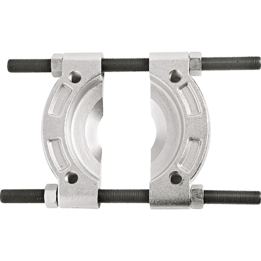 PROTO J4333A bearing separator tool, silver metal with black threaded rods, top-down view on white background.