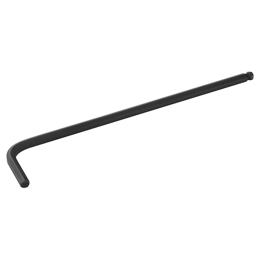 PROTO J46108B black L-shaped ball-end hex key on white background, tool angled to show length.