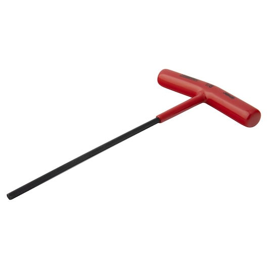 PROTO J46408 T-handle hex key with black shaft and red handle, product photography on white background.
