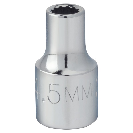 PROTO J47045TM chrome 4.5mm socket, photographed upright on white background.