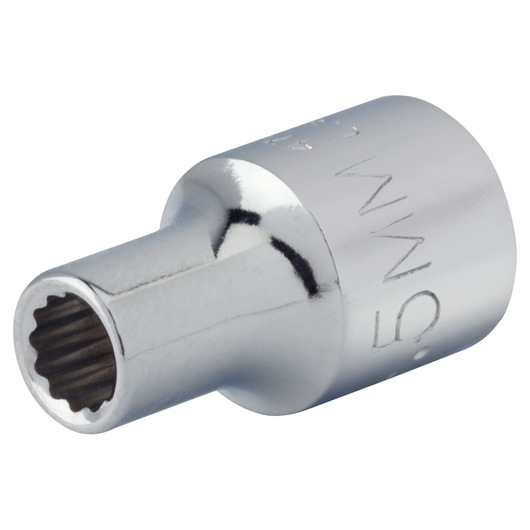 PROTO J47045TM chrome finish 5mm spline socket, product side angle on white background.