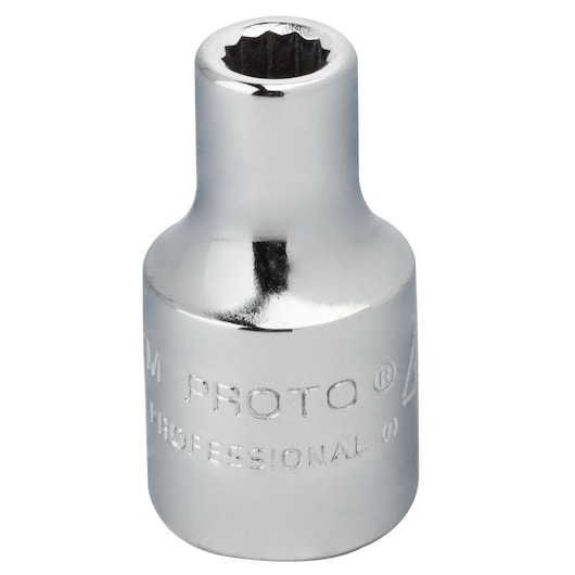 PROTO J4704TM chrome socket, close-up angle on white background.