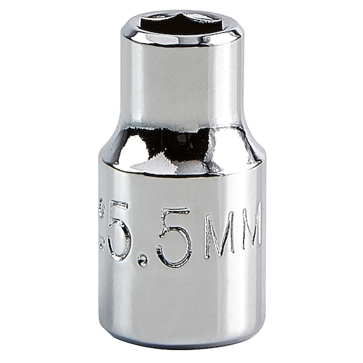 PROTO 5.5mm chrome socket, SKU J47055M, front angle on white background.