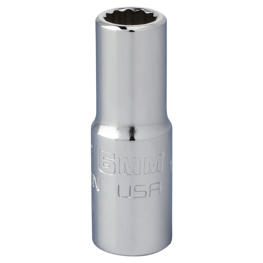 PROTO J4706MN 6mm chrome socket, front angle, tool category, white background.