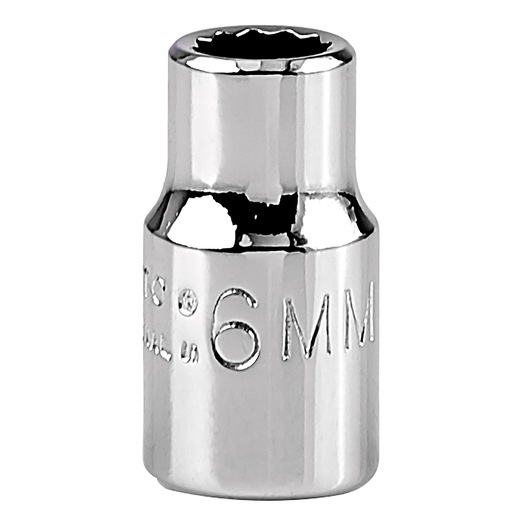 PROTO J4706TM chrome 6MM socket, front angle on white background