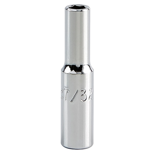 PROTO J4707L chrome long socket photographed front on white background.