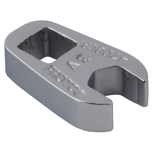 PROTO J4708CF chrome open-end crowfoot wrench photography, angled view on white background.