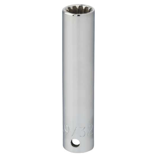 PROTO J4709DPL chrome hand socket, 9/32 inch, side angle on white background.