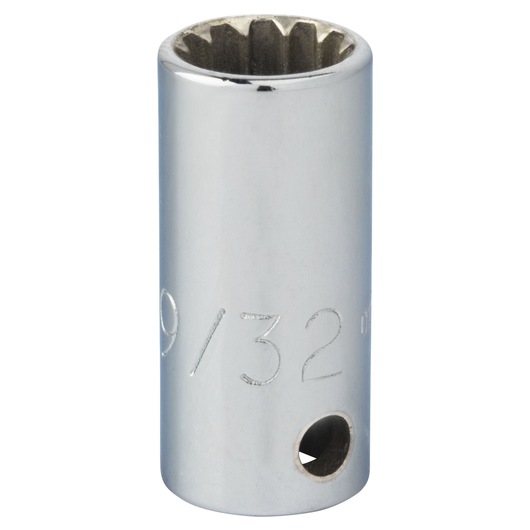 PROTO J4709SPL chrome socket, 9/32 inch, multi-point, vertical angle on white background