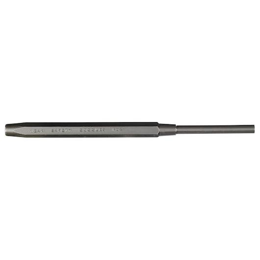 PROTO J471-2X1-4 steel pin punch tool on white background, showing hexagonal handle and straight round tip.