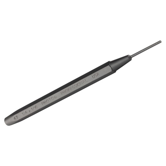 PROTO J471-4x1-16 steel pin punch tool, photographed at an angle on a white background.
