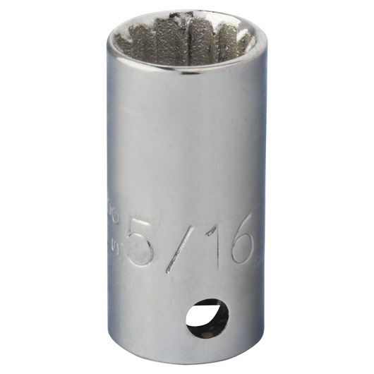 PROTO J4710SPL socket, 5/16 inch, silver, twelve-point, photographed upright on white background.