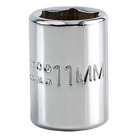 PROTO 11mm chrome socket J4711M front angle on white background, with size marking visible.