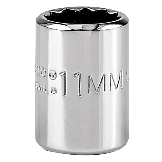 PROTO J4711TM chrome 11mm socket, close-up on white background.