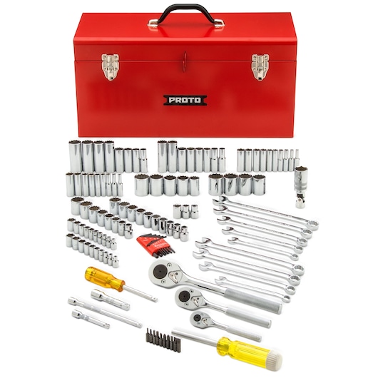 1/4 in., 3/8 in. & 1/2 in. Drive 6-8-12-Point Socket Set With Tool Box (125 pc.)