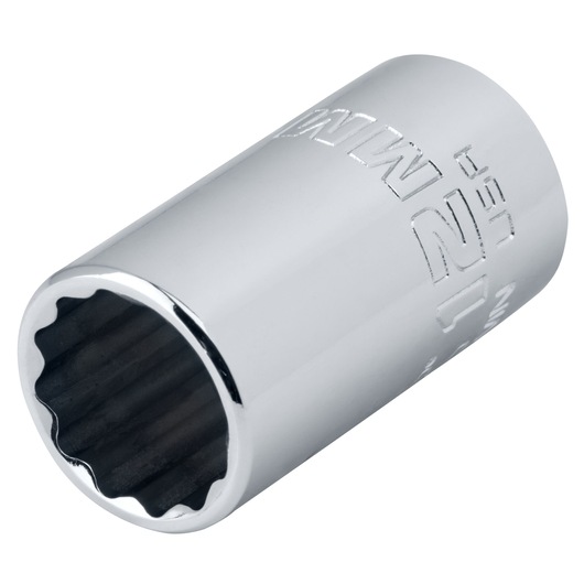PROTO J4712MN chrome socket, 12-point, side angle on white background.