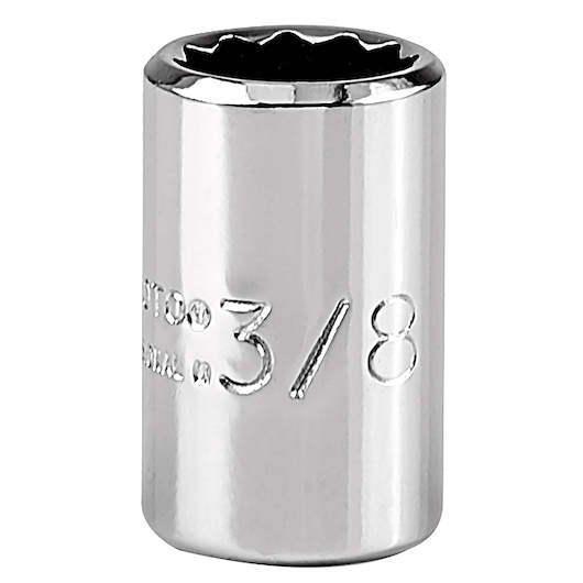 PROTO chrome socket 3/8 inch, SKU J4712T, close-up on white background.