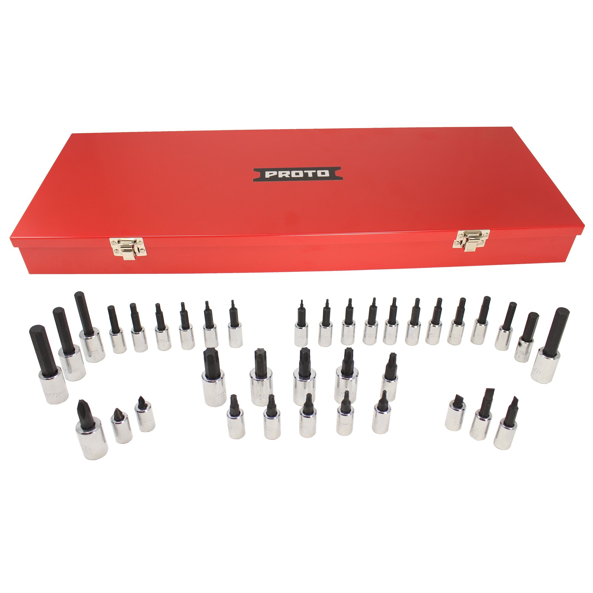 1/4 in. & 3/8 in. Drive Bit Set With Tool Box (37 pc.) | PROTO