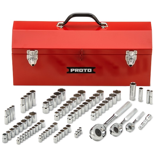 1/4 in., 3/8 in., & 1/2 in. Drive 6 & 12-Point Socket Set With Tool Box (81 pc.)