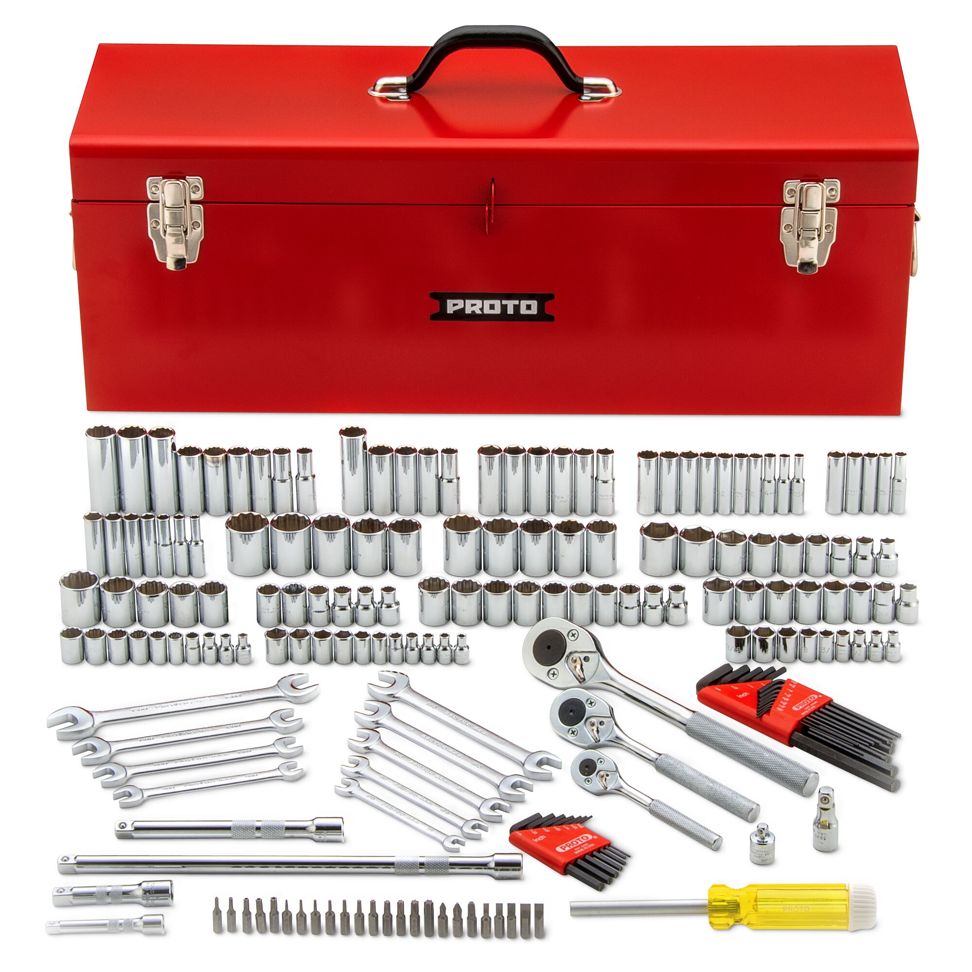1/4 in., 3/8 in. & 1/2 in. Drive 6 & 12-Point Socket Set With Tool