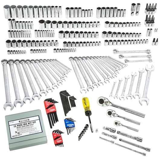 Proto® 1/4", 3/8", & 1/2" Drive 302 Piece Socket Set- 6 and 12 Point