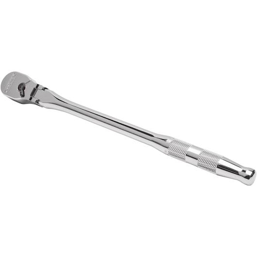 PROTO J4750HTCF chrome flex head ratchet photo, angled on white background, textured handle visible.