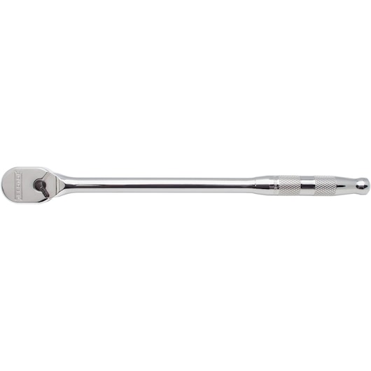 PROTO J4750HTC chrome breaker bar with knurled handle, tool category, side angle photo.