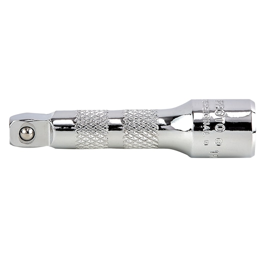 PROTO J4759W chrome socket extension bar, textured grip, side view on white background.