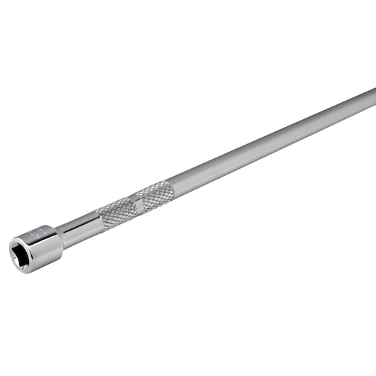 PROTO J4762L chrome extension bar with knurled grip, side angle, tool photography.