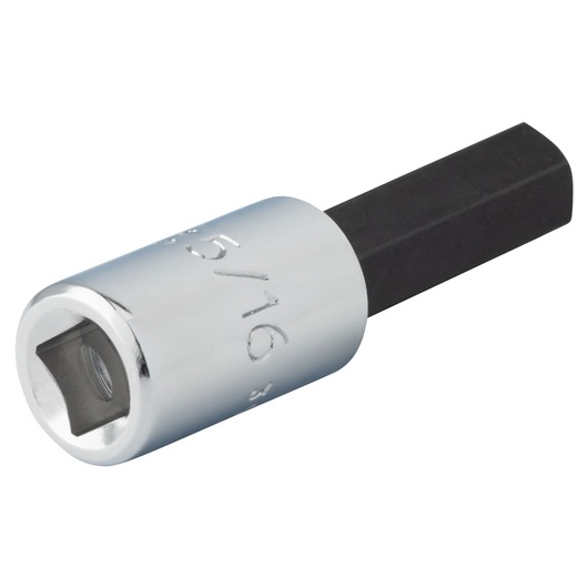 PROTO J47705/16 hex bit socket, chrome finish with engraved 5/16 marking, angled on white background.