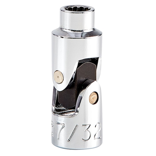 PROTO J4770TA polished chrome universal joint socket, 7/32 inch, front angle on white background.
