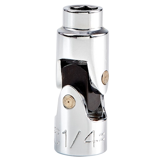 PROTO J4771A chrome universal joint socket adapter, 1/4-inch drive, front angle, white background.