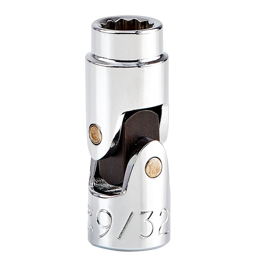 PROTO J4777TA chrome flex socket with 9/32 size marking, straight-on angle, white background.
