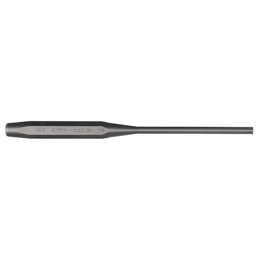 PROTO J48014LS2 long steel pin punch, hex handle, side angle on white background.