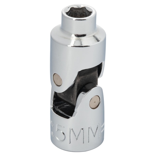 PROTO J4805AM chrome universal joint socket, 5mm, shown at angle on white background.