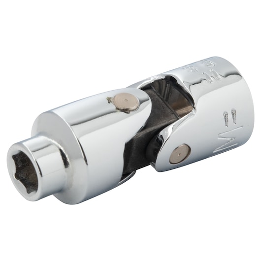PROTO J4805AM shiny chrome universal socket adapter on white background, close-up angle