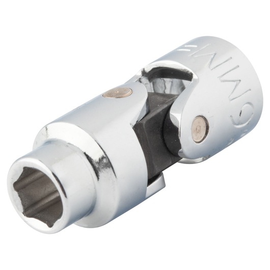 PROTO J4806AM chrome universal joint socket, angled view, showing hex socket end and pivot mechanism.