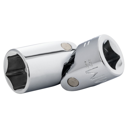 PROTO J4809AM chrome universal joint socket, angled side view, showing hexagonal wrench opening.