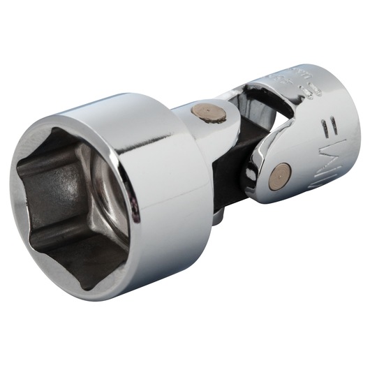 PROTO J4814AM chrome universal socket tool, side angle, on white background.