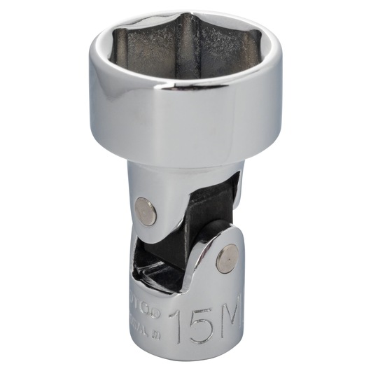 PROTO J4815AM chrome universal joint socket, close-up angled on white background.